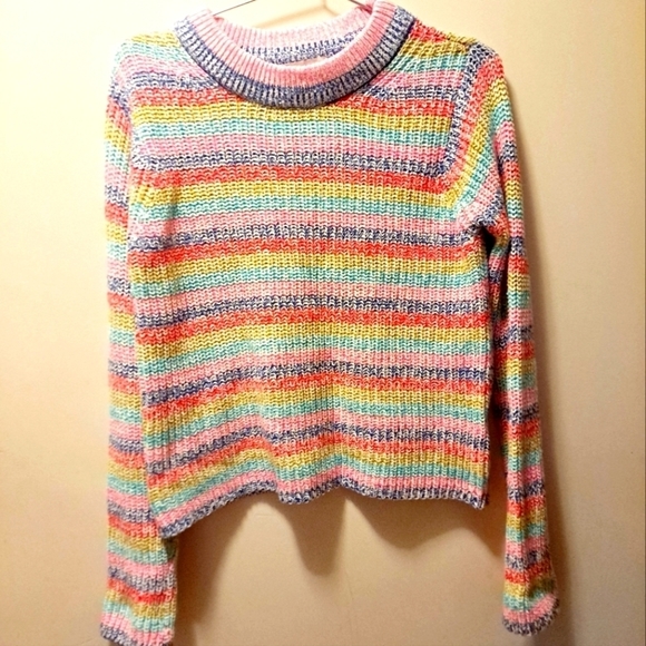 Philosophy Rainbow Stripe Crewneck Knit Sweater Sz S - Picture 1 of 7